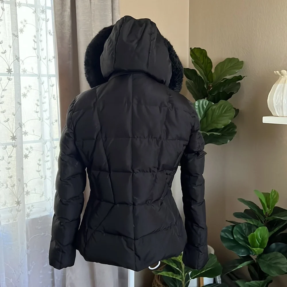 Calvin Klein Black Winter Jacket. Removable Hood, multiple pockets. - Picture 4 of 9